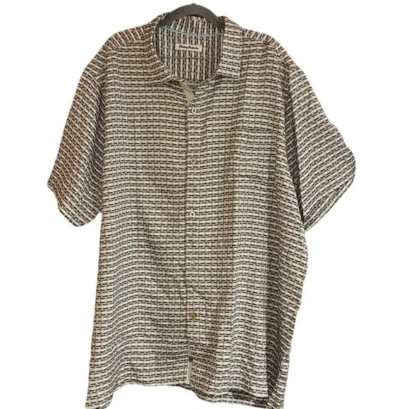 Tommy Bahama Geovanni Geo Silk Short Sleeve Button Down Shirt Size XXL - Picture 1 of 10